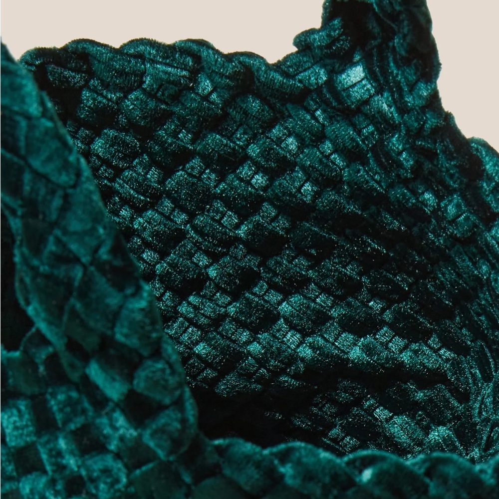 NWT Naghedi St. Barths Petit Tote - Emerald Velvet - Picture 3 of 6